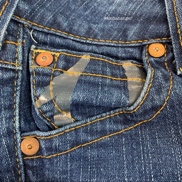 True Religion Sz. 29 “Joey” Jeans Bell Flare Leg Button Flap Pocket Authentic! - Picture 5 of 8